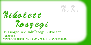 nikolett koszegi business card